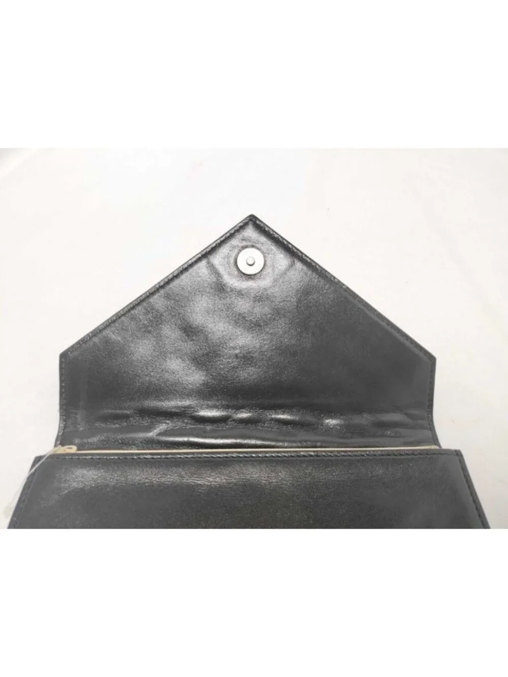 Saint Laurent Clutch Stitch Black Leather